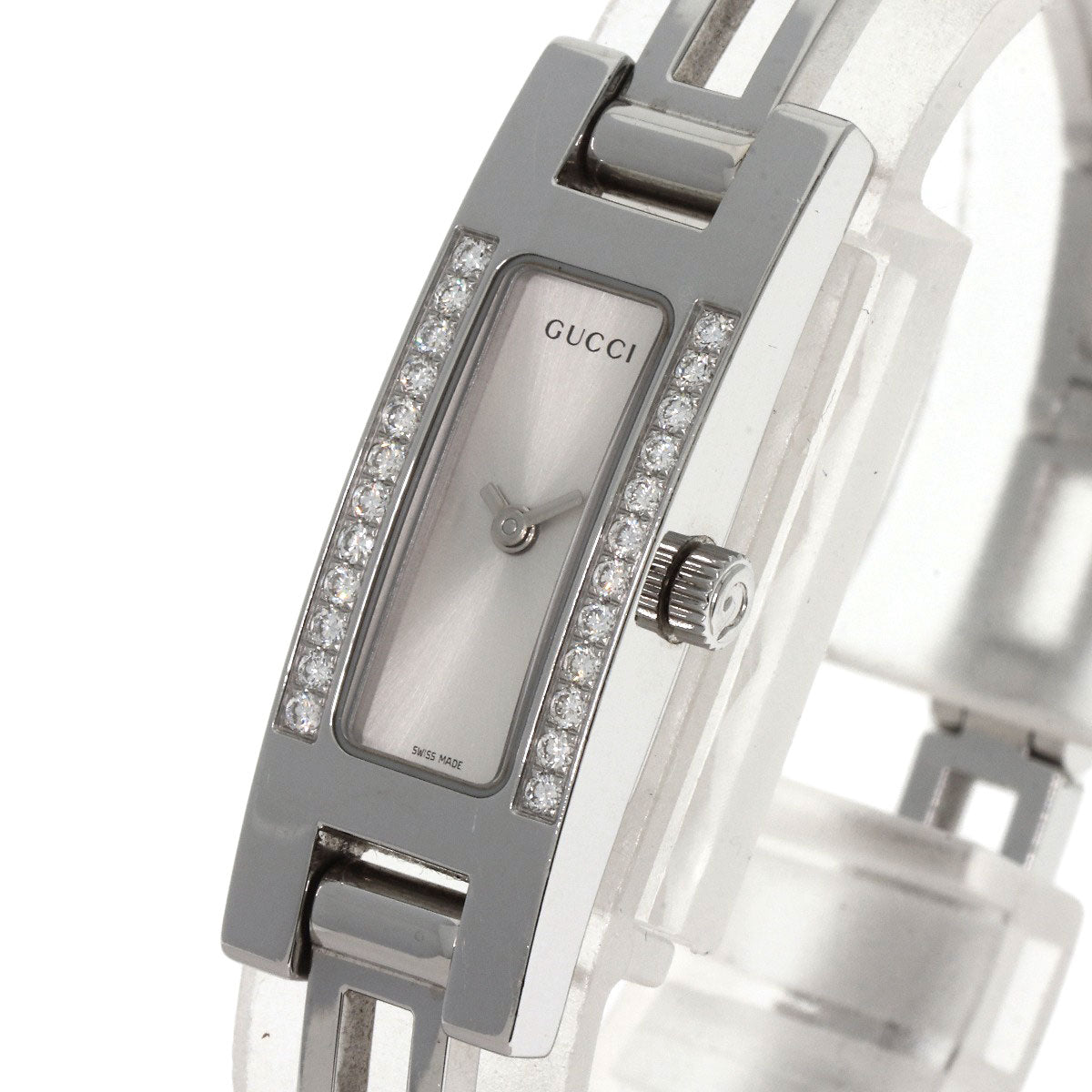 GUCCI グッチ 3900L ダイヤモンドベゼル 腕時計 SS レディース 中古