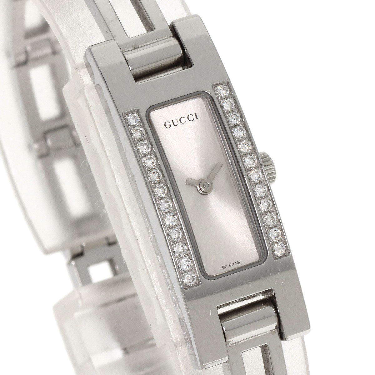 GUCCI グッチ 3900L ダイヤモンドベゼル 腕時計 SS レディース 中古