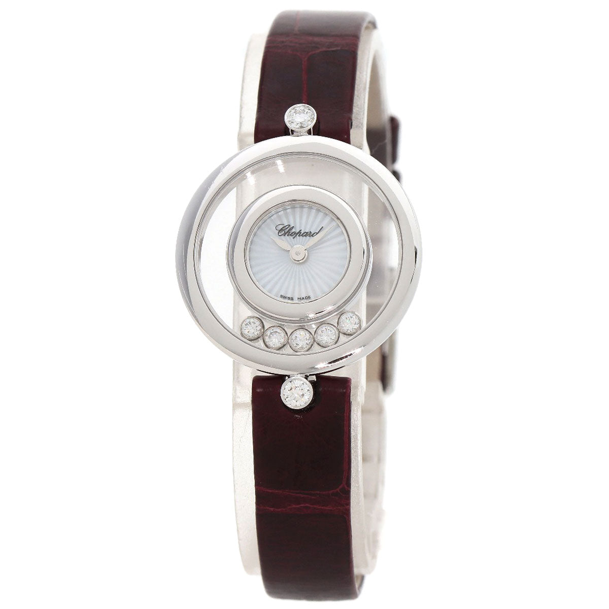 Chopard ショパール 209415-1001 ハッピーダイヤモンド アイコン 腕時計 K18WG レディース 中古