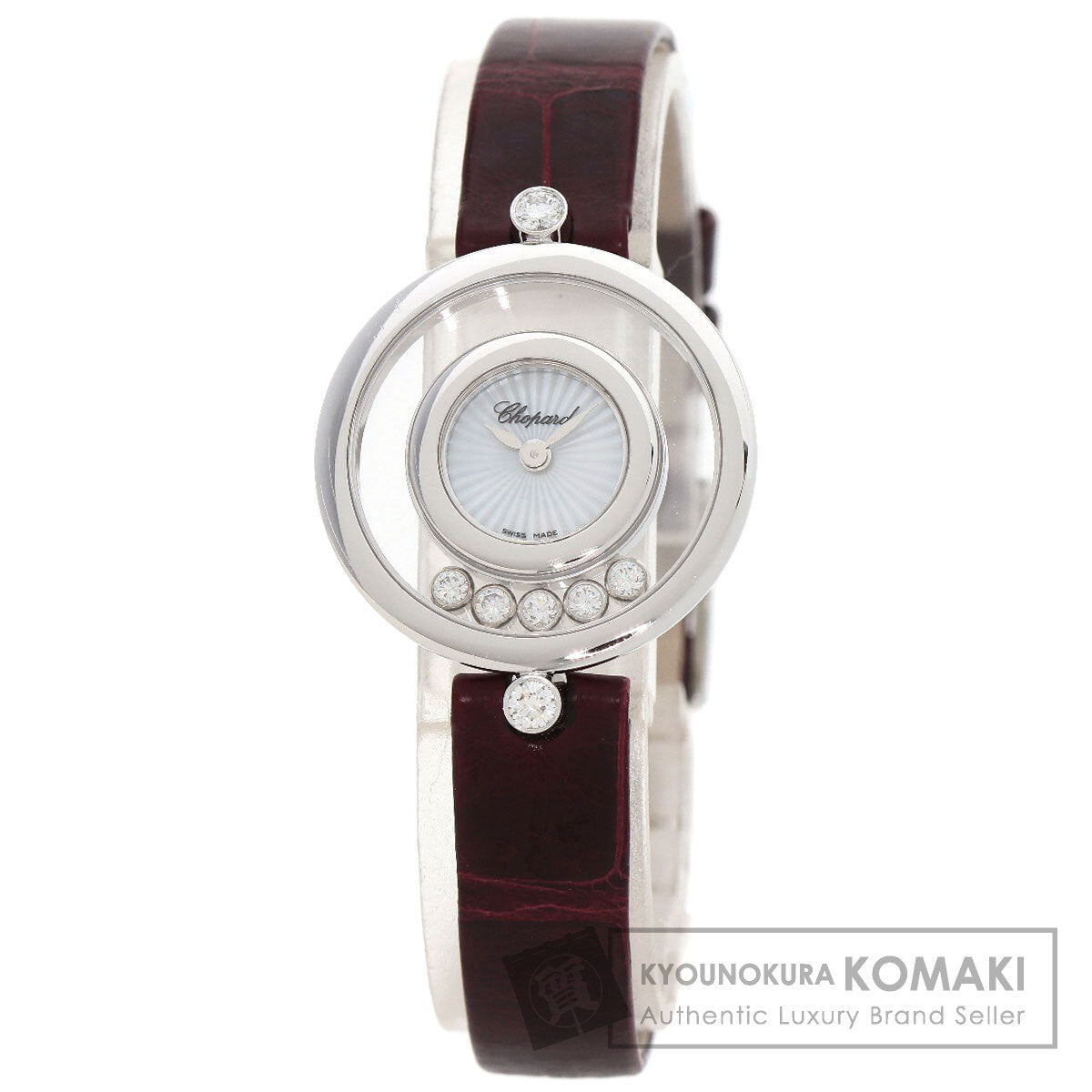 Chopard ショパール 209415-1001 ハッピーダイヤモンド アイコン 腕時計 K18WG レディース 中古