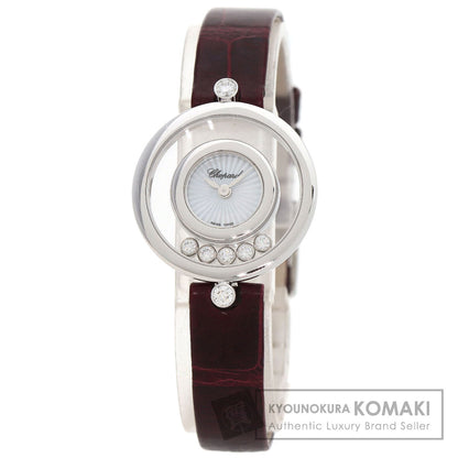Chopard ショパール 209415-1001 ハッピーダイヤモンド アイコン 腕時計 K18WG レディース 中古