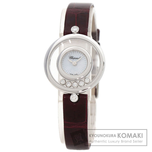 Chopard ショパール 209415-1001 ハッピーダイヤモンド アイコン 腕時計 K18WG レディース 中古