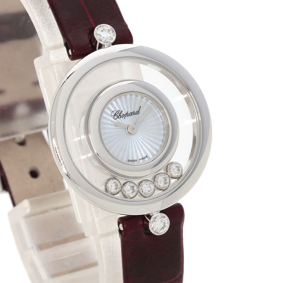Chopard ショパール 209415-1001 ハッピーダイヤモンド アイコン 腕時計 K18WG レディース 中古