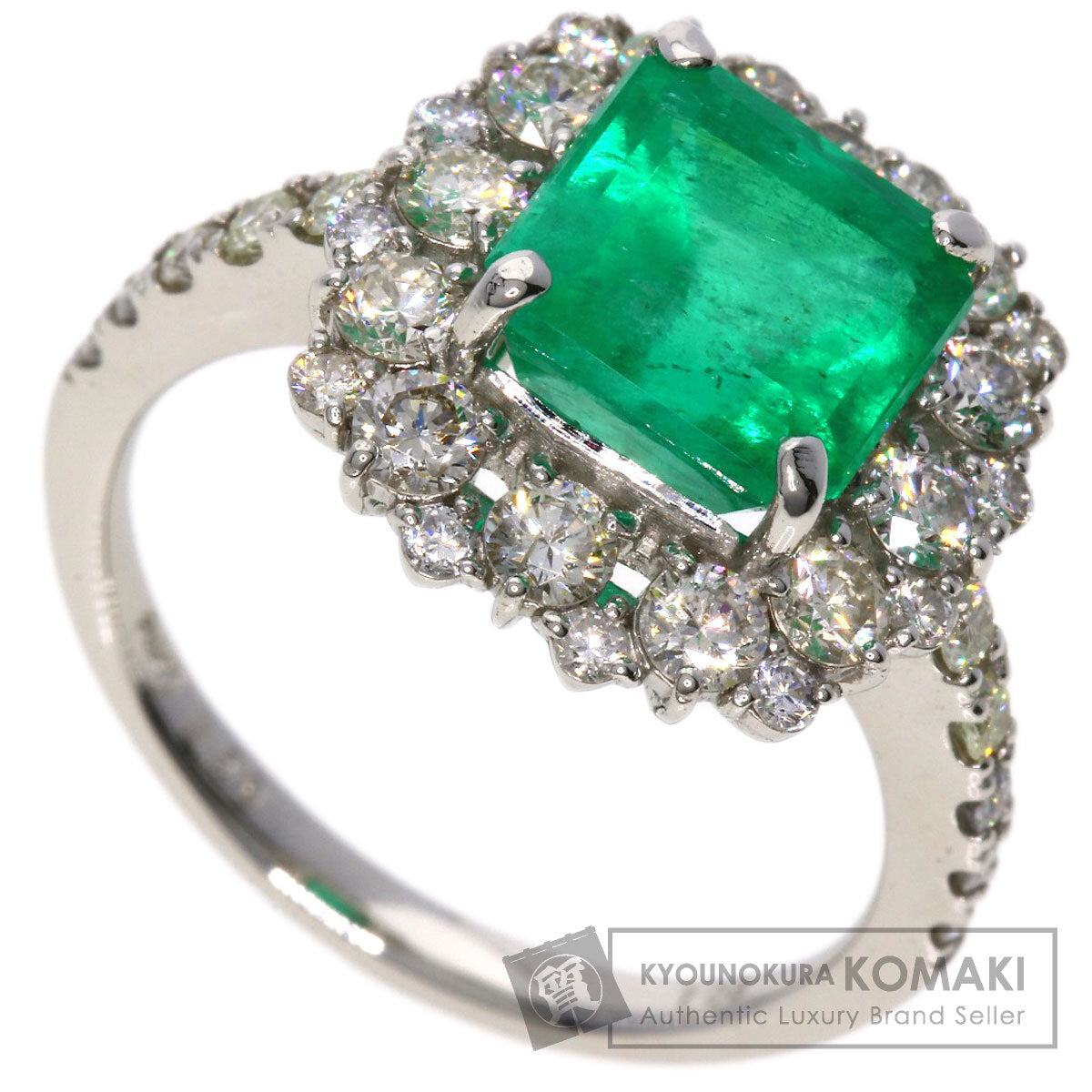 SELECT JEWELRY セレクトジュエリー エメラルド ダイヤモンド リング・指輪 PT950 レディース 中古