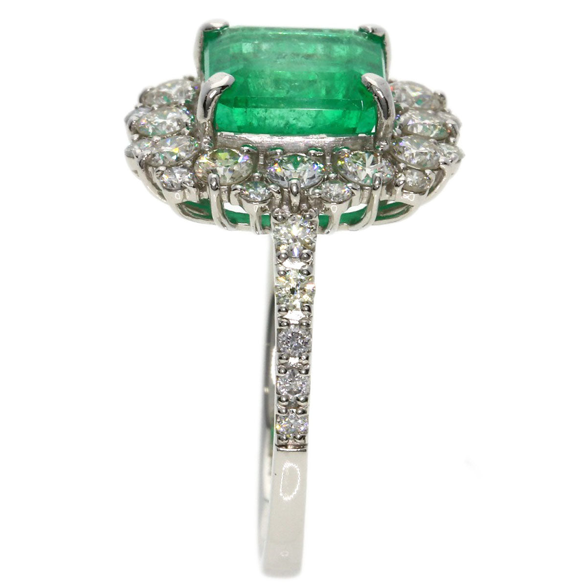 SELECT JEWELRY セレクトジュエリー エメラルド ダイヤモンド リング・指輪 PT950 レディース 中古
