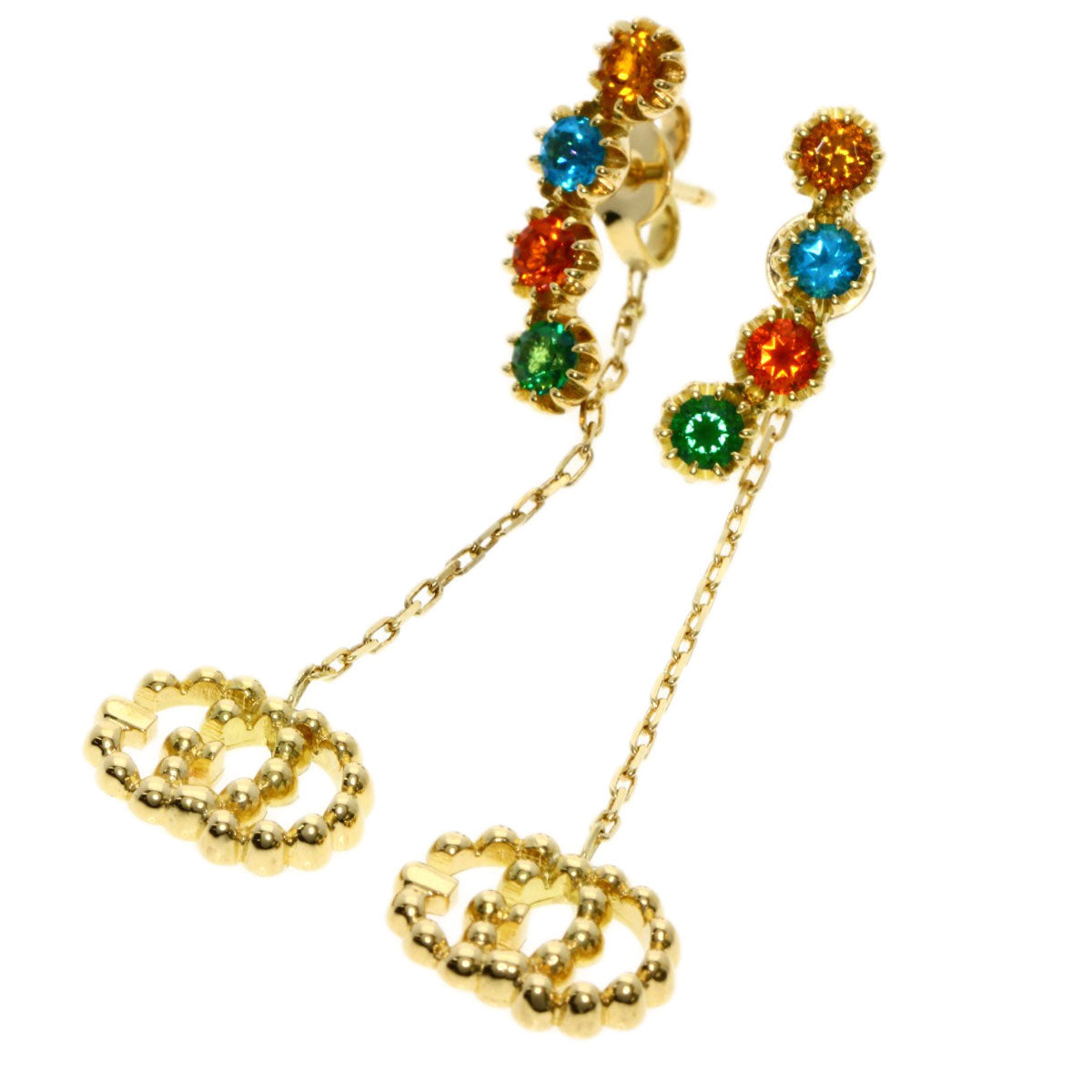 グッチ マルチストーン ダブルG ピアス 中古 商品画像2