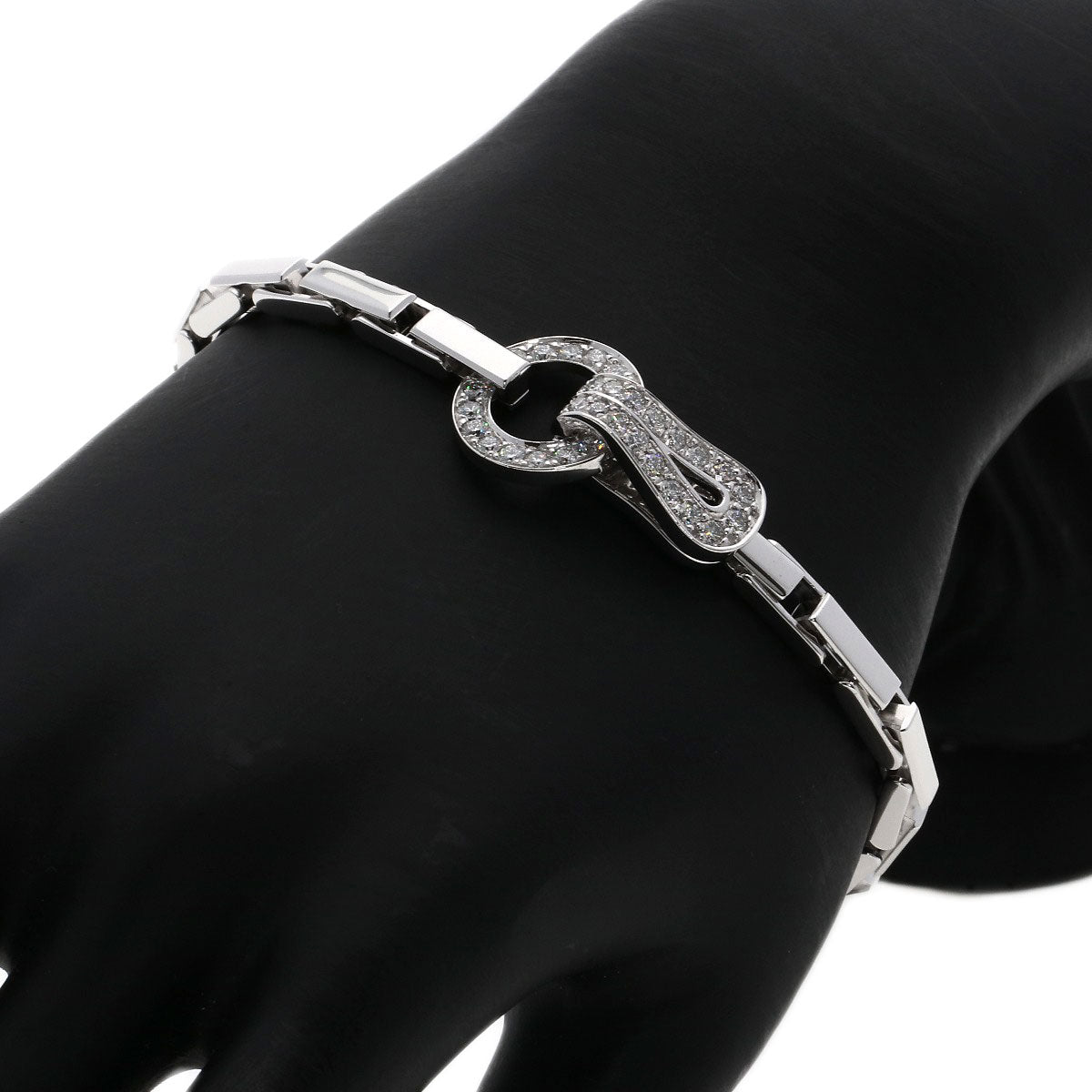 CARTIER カルティエ アグラフ ダイヤモンド ブレスレット K18WG レディース 中古