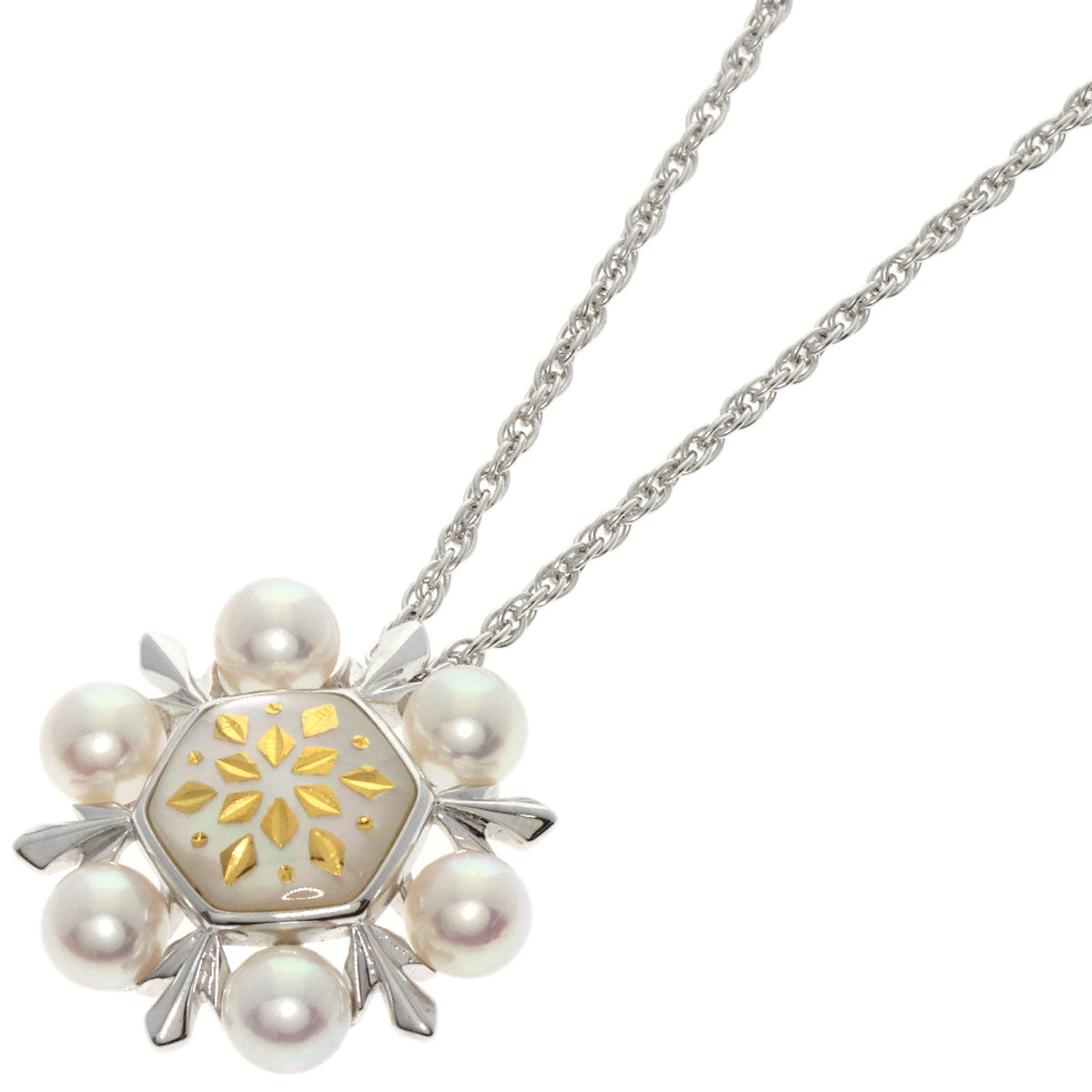 MIKIMOTO ミキモト ピクウェ アコヤパール 真珠 ネックレス K18WG レディース 中古