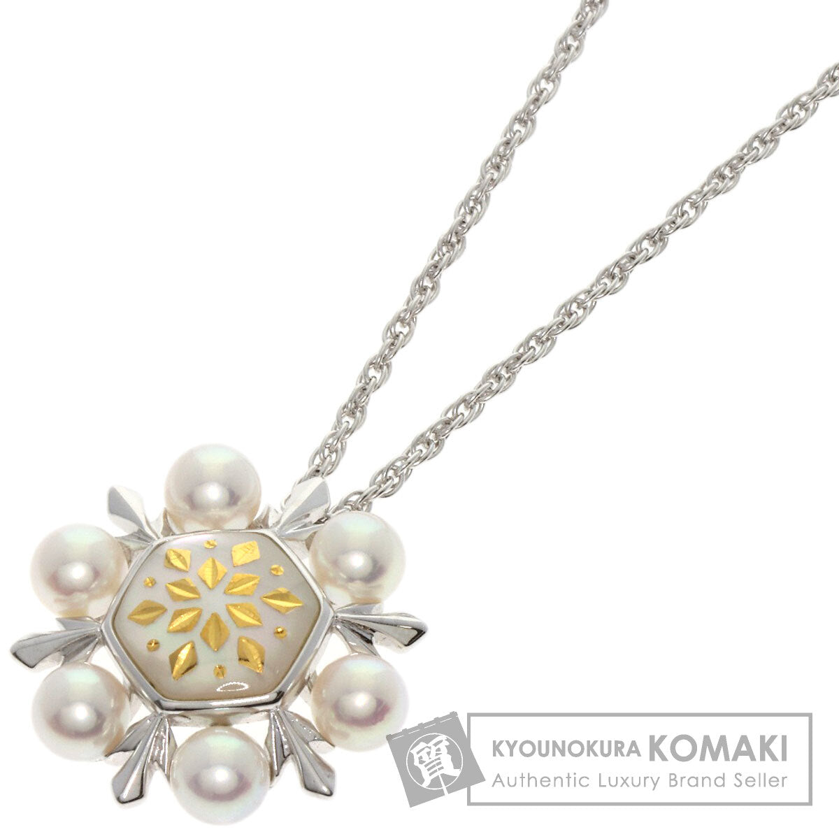 MIKIMOTO ミキモト ピクウェ アコヤパール 真珠 ネックレス K18WG レディース 中古