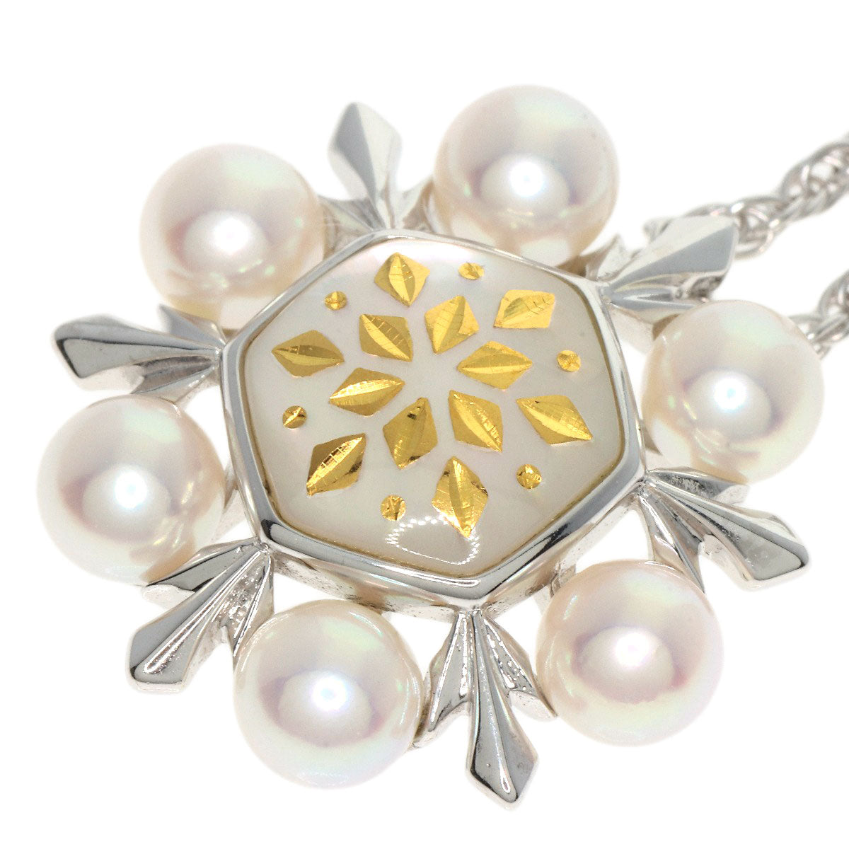 MIKIMOTO ミキモト ピクウェ アコヤパール 真珠 ネックレス K18WG レディース 中古