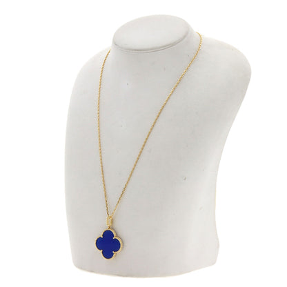 Van Cleef & Arpels ヴァンクリーフ＆アーペル マジック アルハンブラ ブルーアゲート ネックレス K18YG レディース 中古