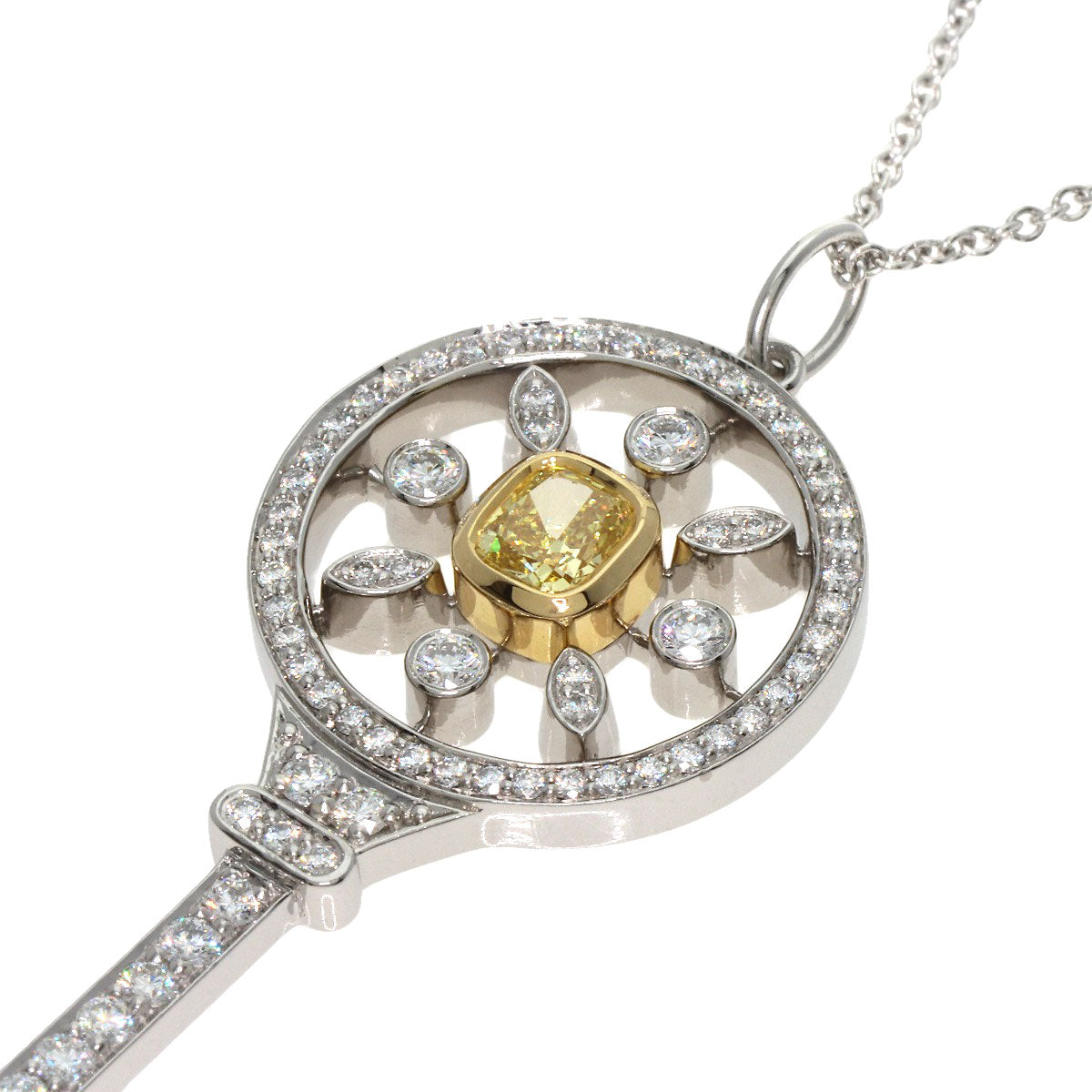 TIFFANY&Co. ティファニー スターキー イエローダイヤモンド ネックレス K18WG レディース 中古