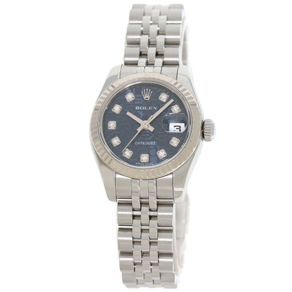 ROLEX ロレックス 179174G デイトジャスト 10P ダイヤモンド 腕時計 SS レディース 中古
