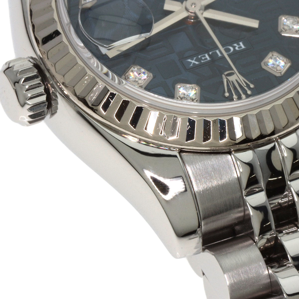ROLEX ロレックス 179174G デイトジャスト 10P ダイヤモンド 腕時計 SS レディース 中古