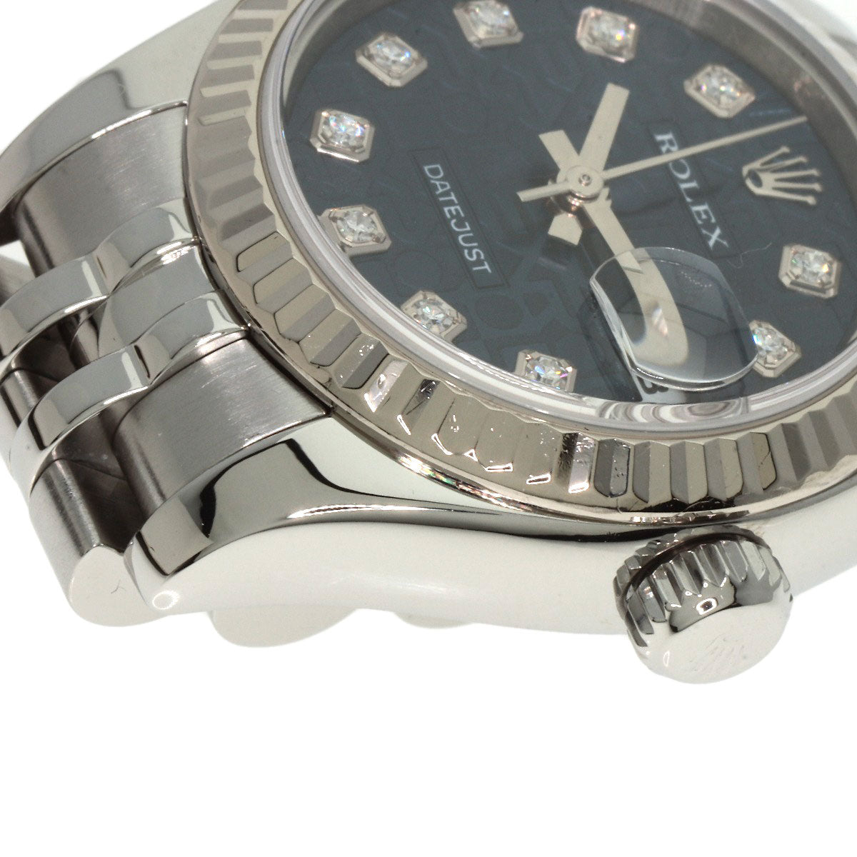 ROLEX ロレックス 179174G デイトジャスト 10P ダイヤモンド 腕時計 SS レディース 中古