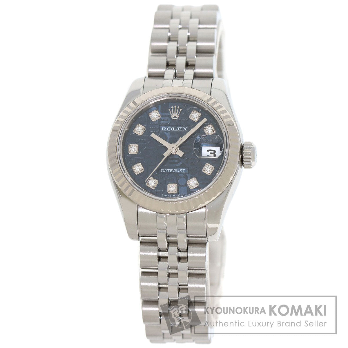 ROLEX ロレックス 179174G デイトジャスト 10P ダイヤモンド 腕時計 SS レディース 中古
