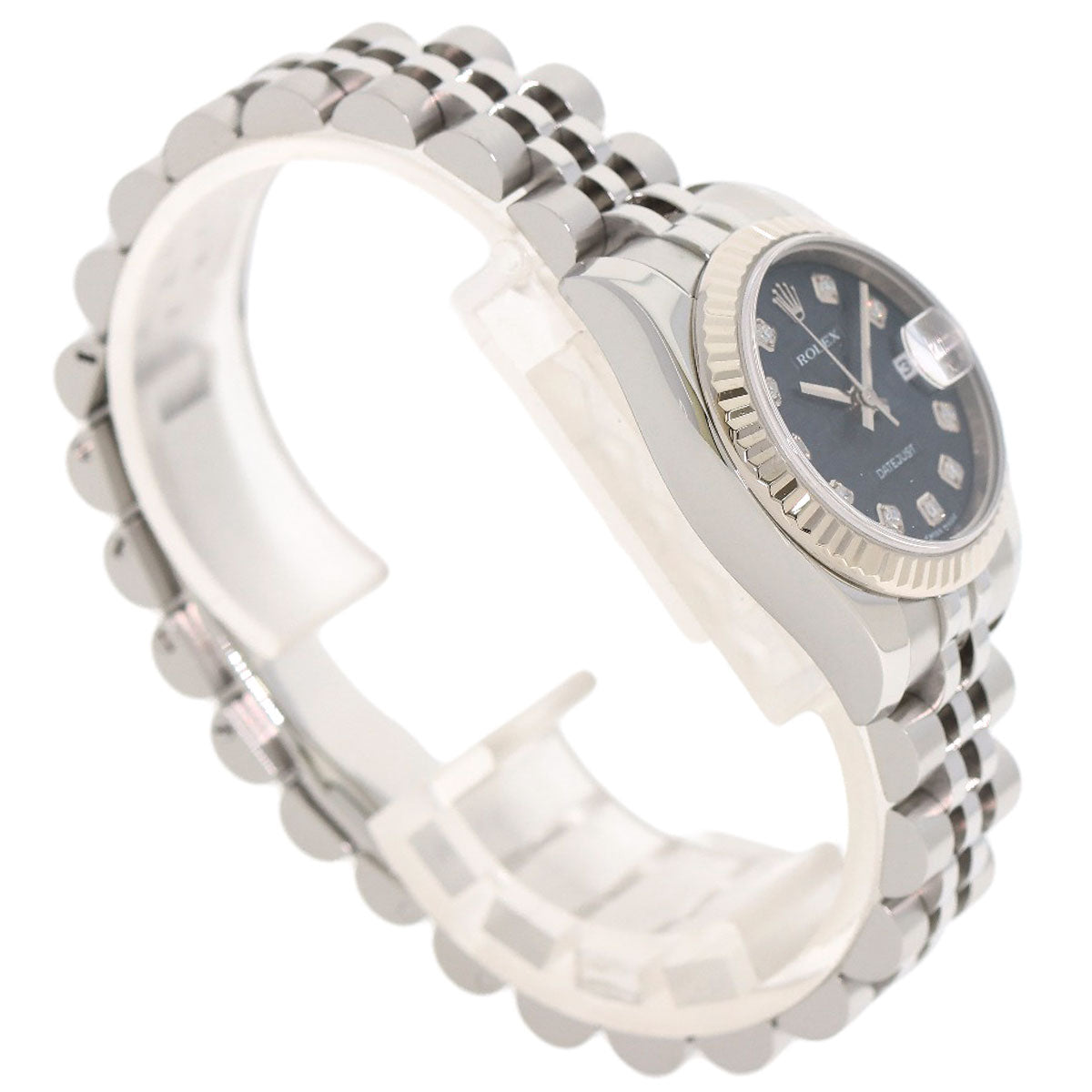 ROLEX ロレックス 179174G デイトジャスト 10P ダイヤモンド 腕時計 SS レディース 中古