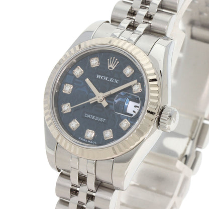 ROLEX ロレックス 179174G デイトジャスト 10P ダイヤモンド 腕時計 SS レディース 中古