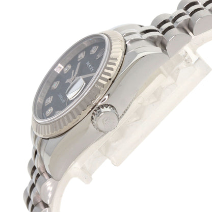 ROLEX ロレックス 179174G デイトジャスト 10P ダイヤモンド 腕時計 SS レディース 中古
