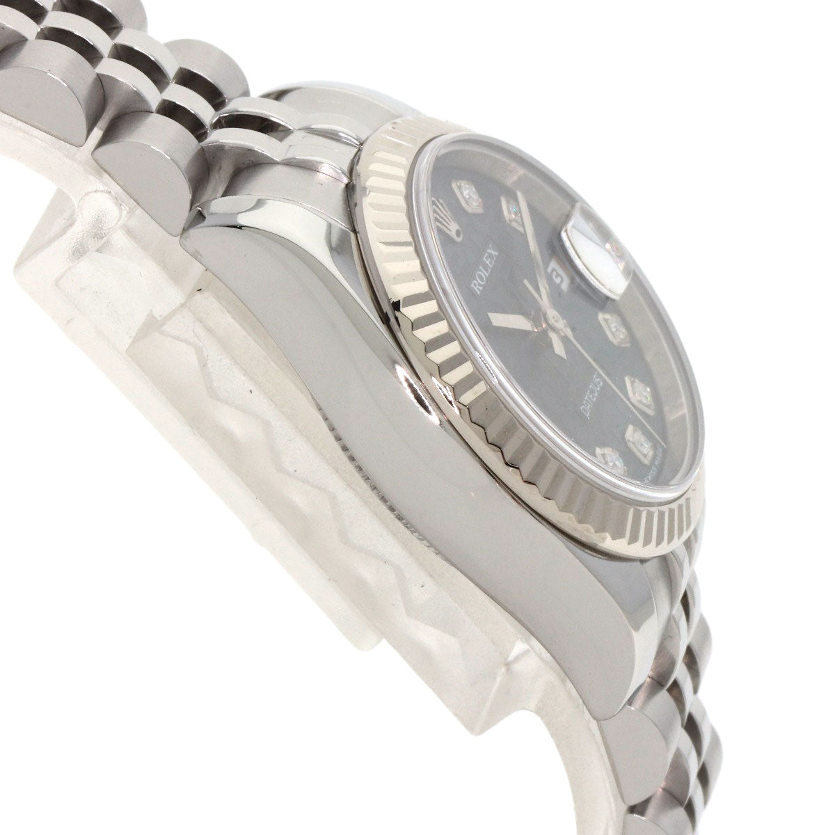 ROLEX ロレックス 179174G デイトジャスト 10P ダイヤモンド 腕時計 SS レディース 中古
