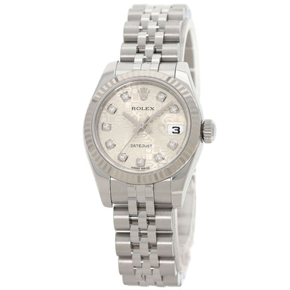 ROLEX ロレックス 179174G デイトジャスト 10P ダイヤモンド 腕時計 SS レディース 中古