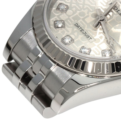 ROLEX ロレックス 179174G デイトジャスト 10P ダイヤモンド 腕時計 SS レディース 中古