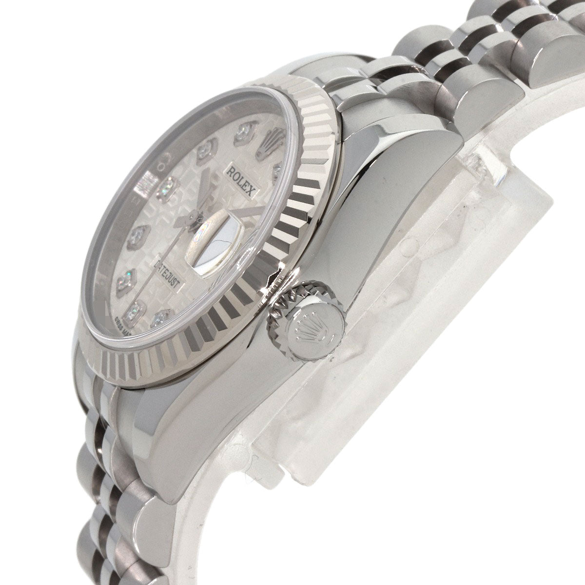 ROLEX ロレックス 179174G デイトジャスト 10P ダイヤモンド 腕時計 SS レディース 中古