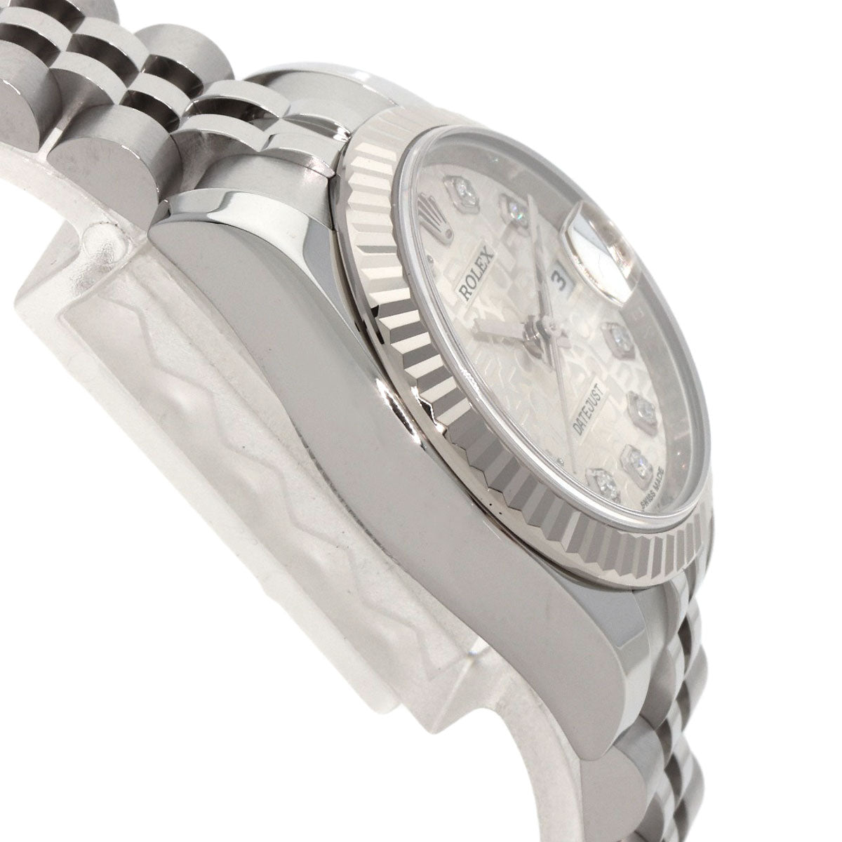 ROLEX ロレックス 179174G デイトジャスト 10P ダイヤモンド 腕時計 SS レディース 中古