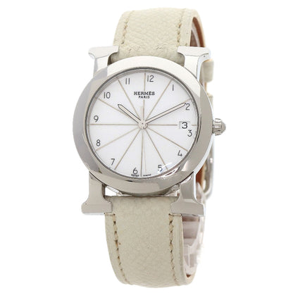 HERMES エルメス HR1.510 Hウォッチ ロンド 腕時計 SS レディース 中古