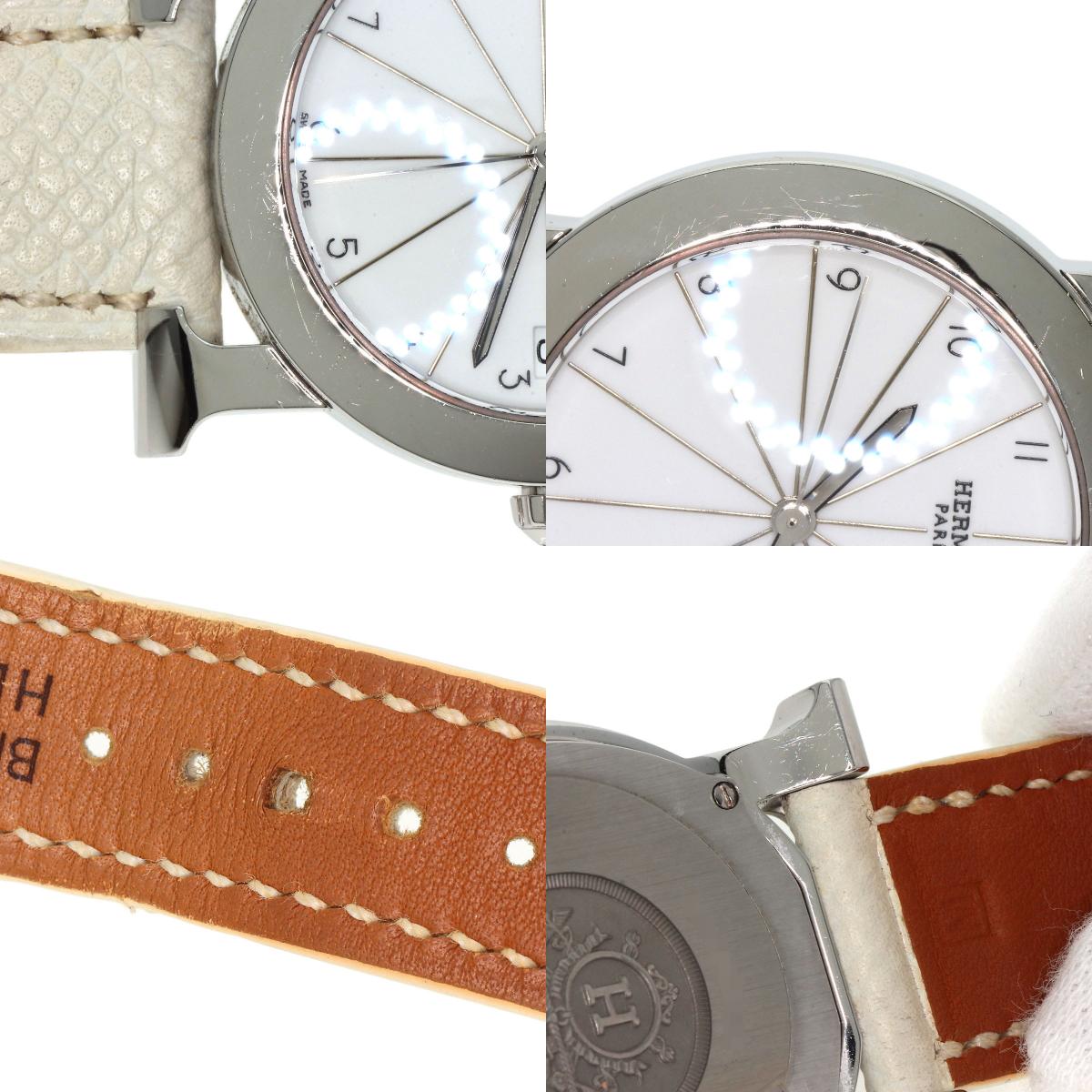 HERMES エルメス HR1.510 Hウォッチ ロンド 腕時計 SS レディース 中古
