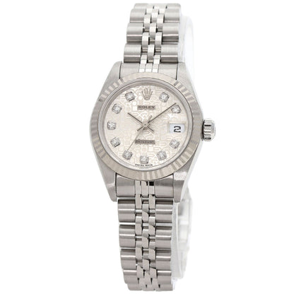 ROLEX ロレックス 79174G デイトジャスト 10P ダイヤモンド 腕時計 SS レディース 中古