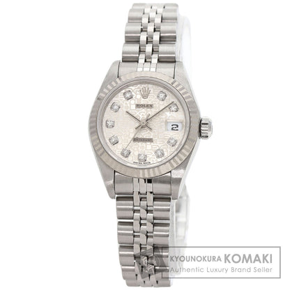 ROLEX ロレックス 79174G デイトジャスト 10P ダイヤモンド 腕時計 SS レディース 中古