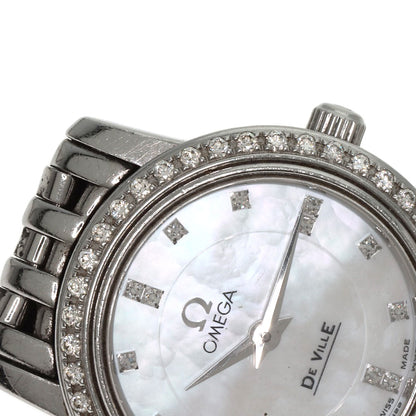 OMEGA オメガ 4575.75 デビル プレステージ ダイヤモンド 腕時計 SS レディース 中古