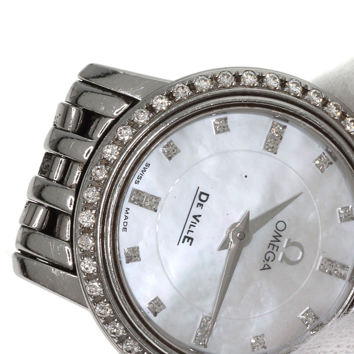 OMEGA オメガ 4575.75 デビル プレステージ ダイヤモンド 腕時計 SS レディース 中古