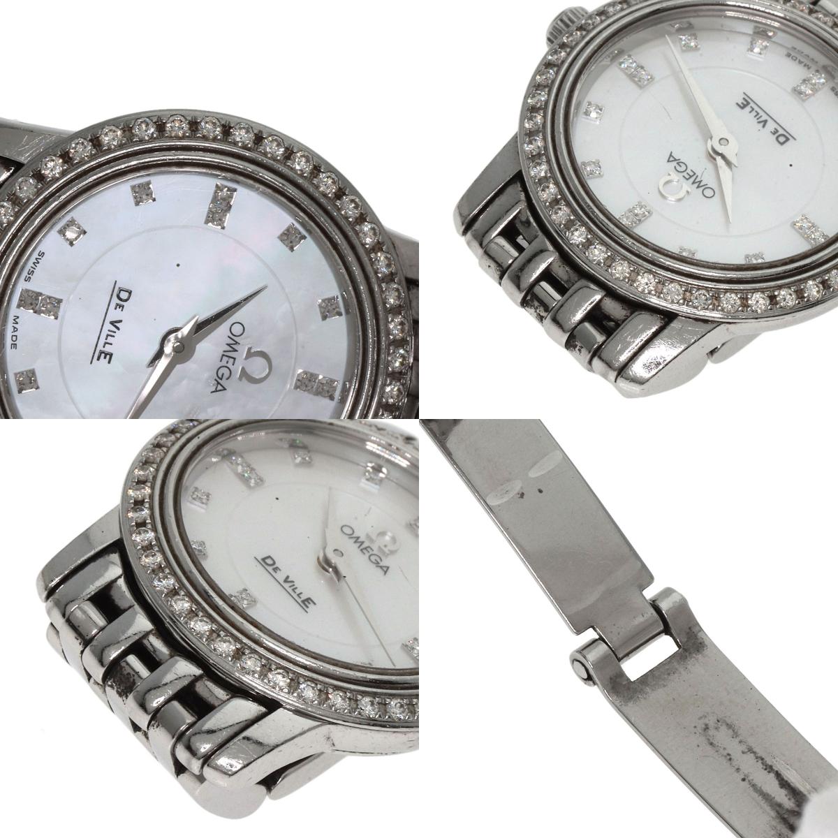 OMEGA オメガ 4575.75 デビル プレステージ ダイヤモンド 腕時計 SS レディース 中古