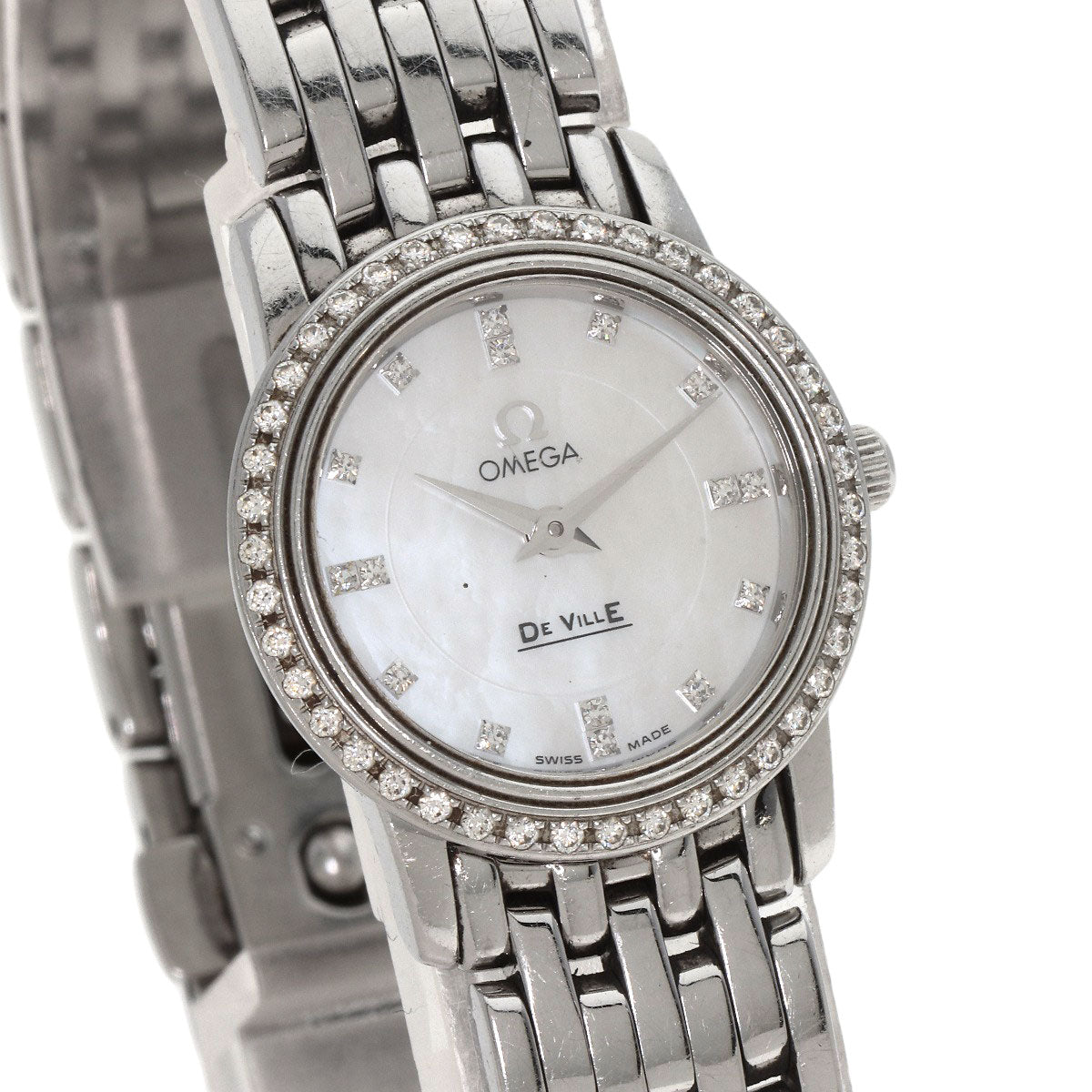 OMEGA オメガ 4575.75 デビル プレステージ ダイヤモンド 腕時計 SS レディース 中古