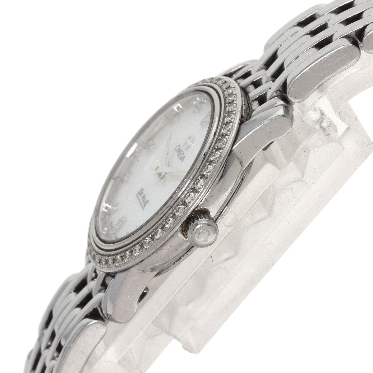 OMEGA オメガ 4575.75 デビル プレステージ ダイヤモンド 腕時計 SS レディース 中古