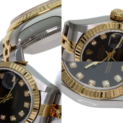 ROLEX ロレックス 69173G デイトジャスト 10P ダイヤモンド 腕時計 SS レディース 中古