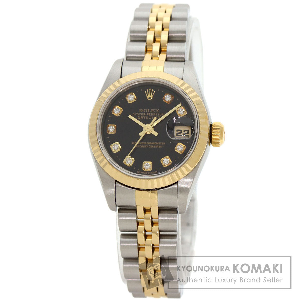 ROLEX ロレックス 69173G デイトジャスト 10P ダイヤモンド 腕時計 SS レディース 中古
