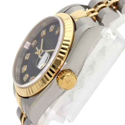 ROLEX ロレックス 69173G デイトジャスト 10P ダイヤモンド 腕時計 SS レディース 中古