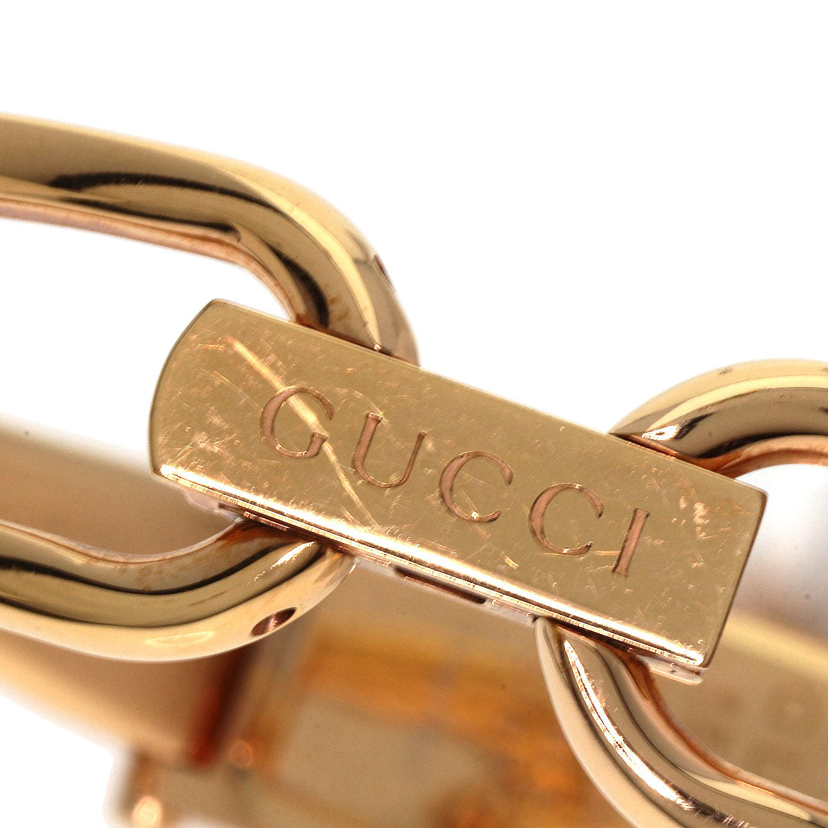 GUCCI グッチ 1500L スクエアフェイス バングル 1P ダイヤモンド GG 腕時計 PGP レディース 中古
