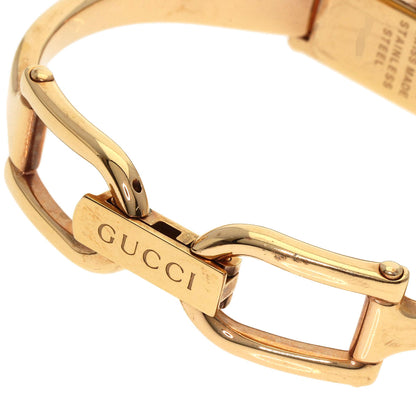 GUCCI グッチ 1500L スクエアフェイス バングル 1P ダイヤモンド GG 腕時計 PGP レディース 中古