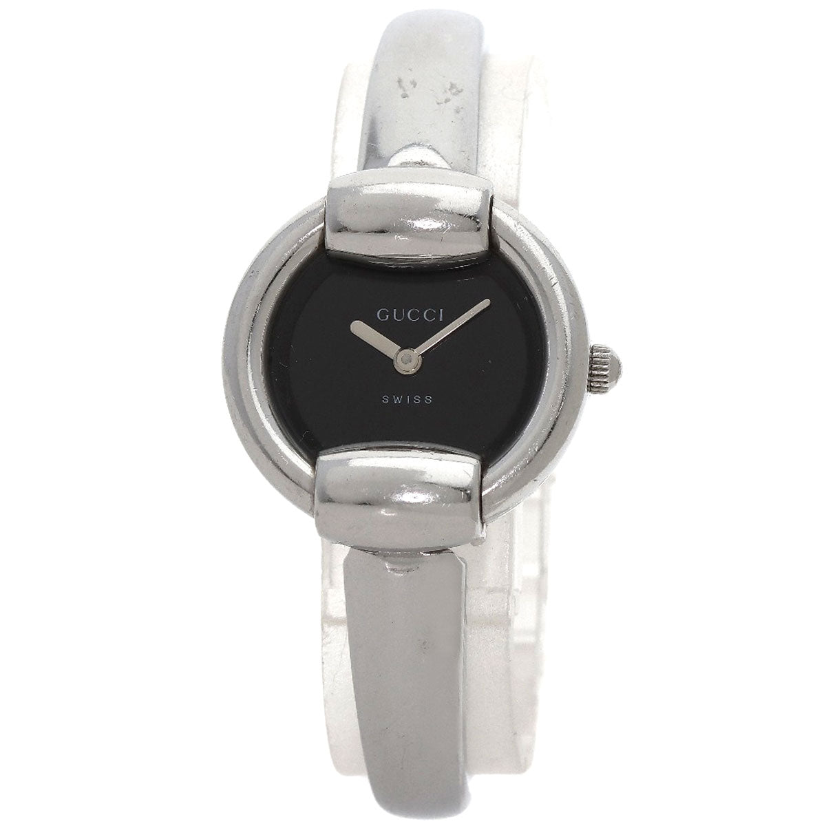 GUCCI グッチ 1400L ラウンドフェイス バングル 腕時計 SS レディース 中古
