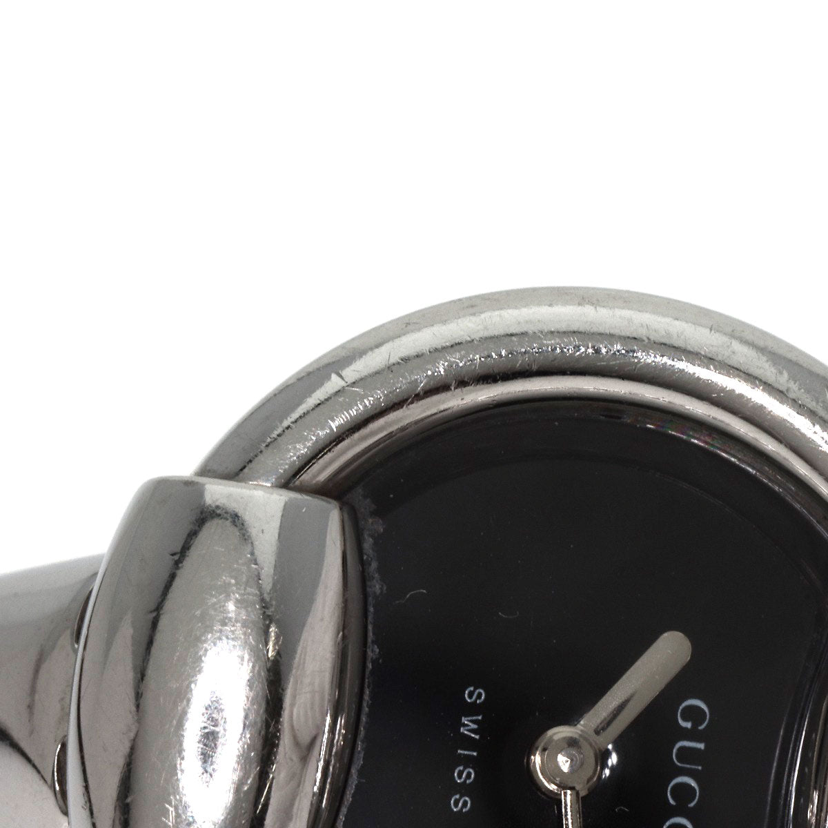 GUCCI グッチ 1400L ラウンドフェイス バングル 腕時計 SS レディース 中古