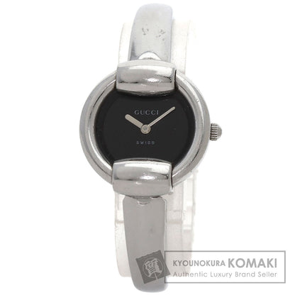 GUCCI グッチ 1400L ラウンドフェイス バングル 腕時計 SS レディース 中古