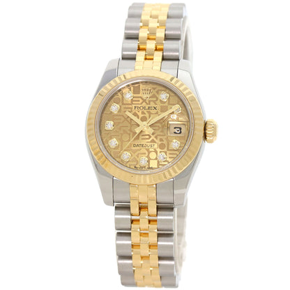 ROLEX ロレックス 179173G デイトジャスト 10P ダイヤモンド 腕時計 SS レディース 中古