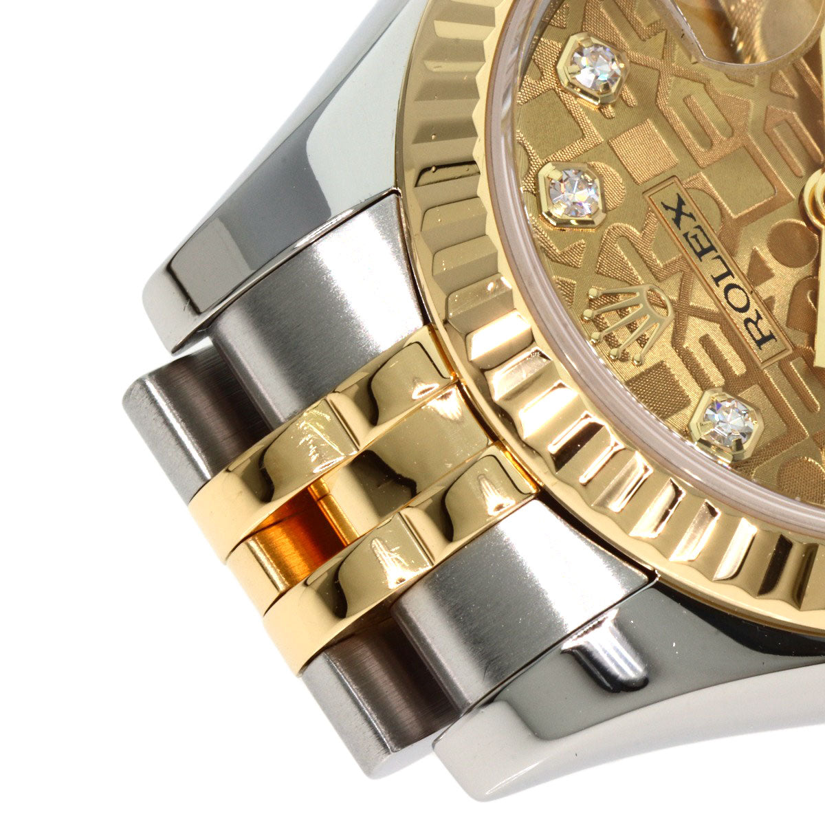 ROLEX ロレックス 179173G デイトジャスト 10P ダイヤモンド 腕時計 SS レディース 中古