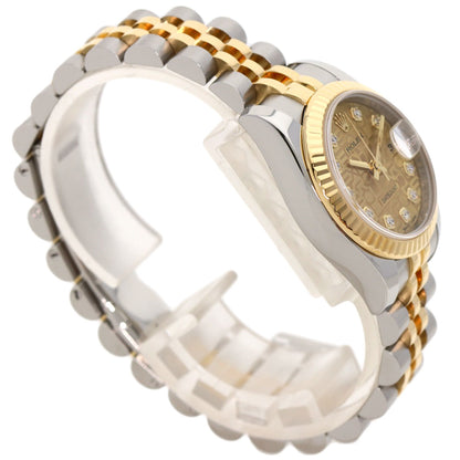 ROLEX ロレックス 179173G デイトジャスト 10P ダイヤモンド 腕時計 SS レディース 中古