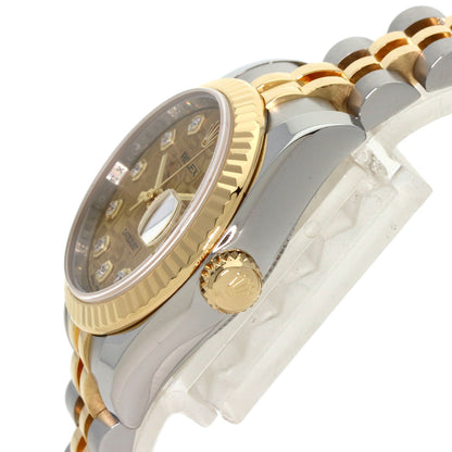 ROLEX ロレックス 179173G デイトジャスト 10P ダイヤモンド 腕時計 SS レディース 中古