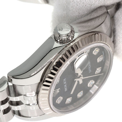 ROLEX ロレックス 179174G デイトジャスト 10P ダイヤモンド 腕時計 SS レディース 中古